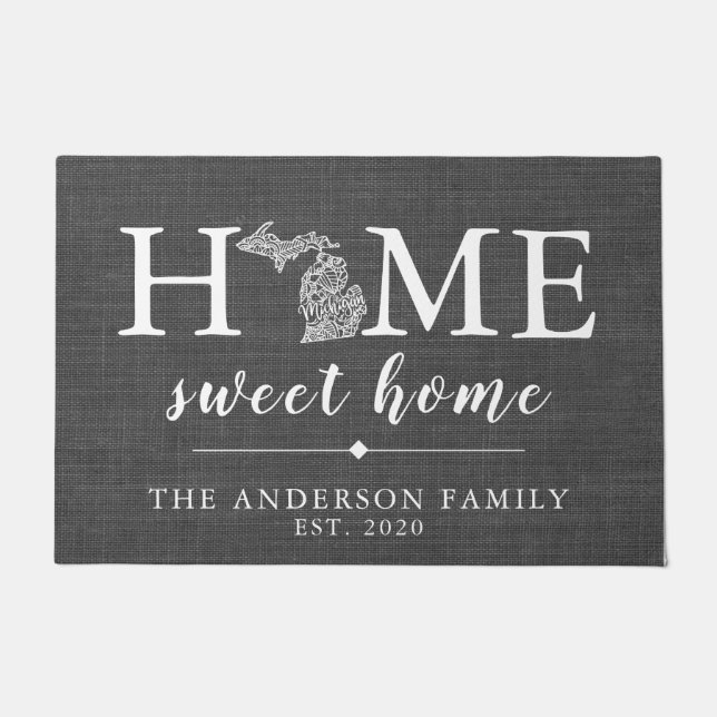 Felpudo Estado personalizado de MICHIGAN (Anverso)