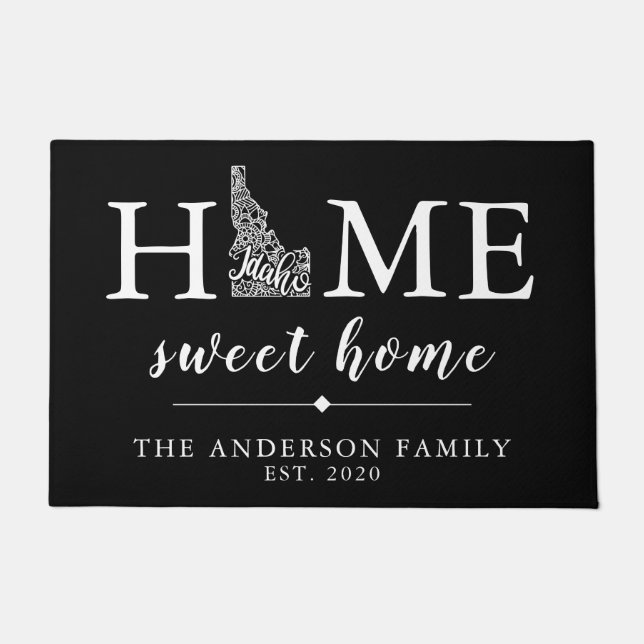 Felpudo Estado personalizado IDAHO de color editable (Anverso)