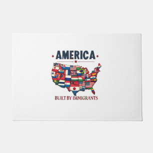 Felpudo Estados Unidos construido por inmigrantes patriota