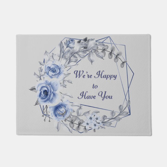 Felpudo Estamos felices de tenerte Doormat (Anverso)