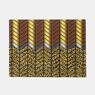 Felpudo Estampa Animal de Guepardo de Chevron Zigzag Moder