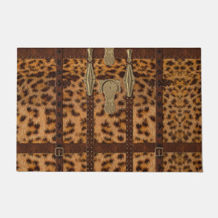 Felpudo Estampa Animal Tribal Jaguar Cuero Vintage