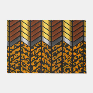Felpudo Estampado Animal de Leopardo Chevron Zigzag Modern