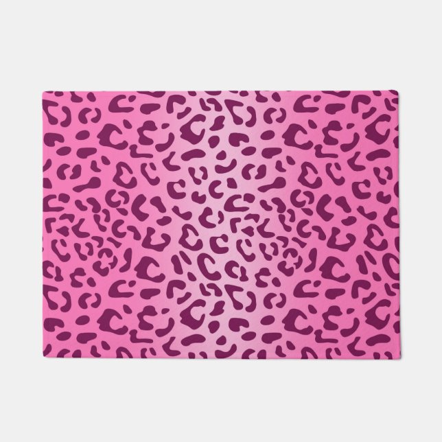 Felpudo Estampado de leopardo rosa elegante (Anverso)