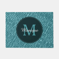 Estampado de zebra verde azulado elegante con el