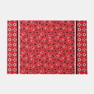 Felpudo Estampados boho de bandana roja