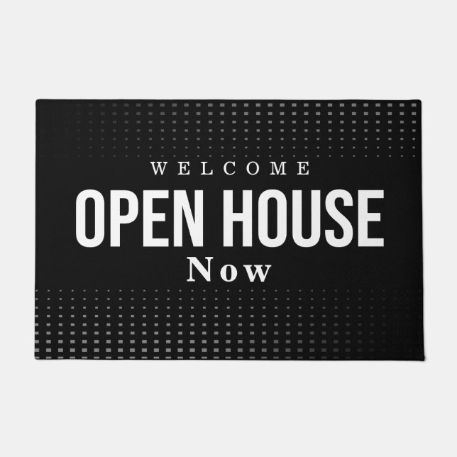 Felpudo Estate Open House Modern Chic Black  (Anverso)