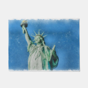 Felpudo Estatua de la libertad, pintura de las acuarelas d