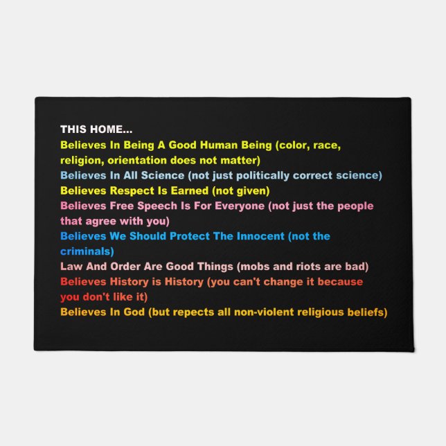 Felpudo Este hogar cree (Anverso)