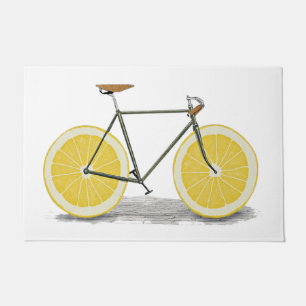 Felpudo Estera de bicicleta de limón amarillo, fruta diver