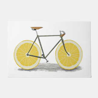 Felpudo Estera de bicicleta de limón amarillo, fruta diver