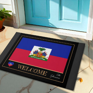 Felpudo Estera de casa de Haití, deportes de bandera haiti