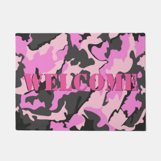 Felpudo Estera de puerta AGRADABLE rosada de Camo, 18" x