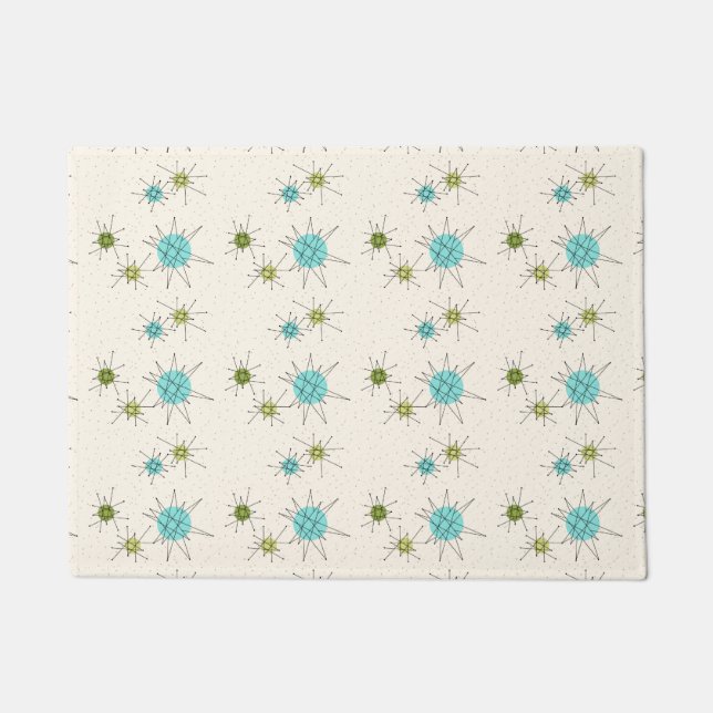 Felpudo Estera de puerta atómica icónica de Starbursts (Anverso)