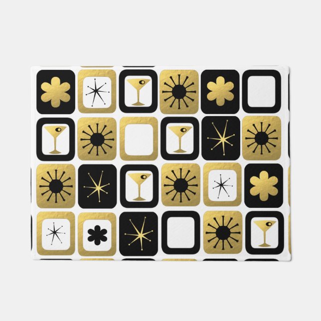 Felpudo Estera de puerta atractiva retra del oro (Anverso)