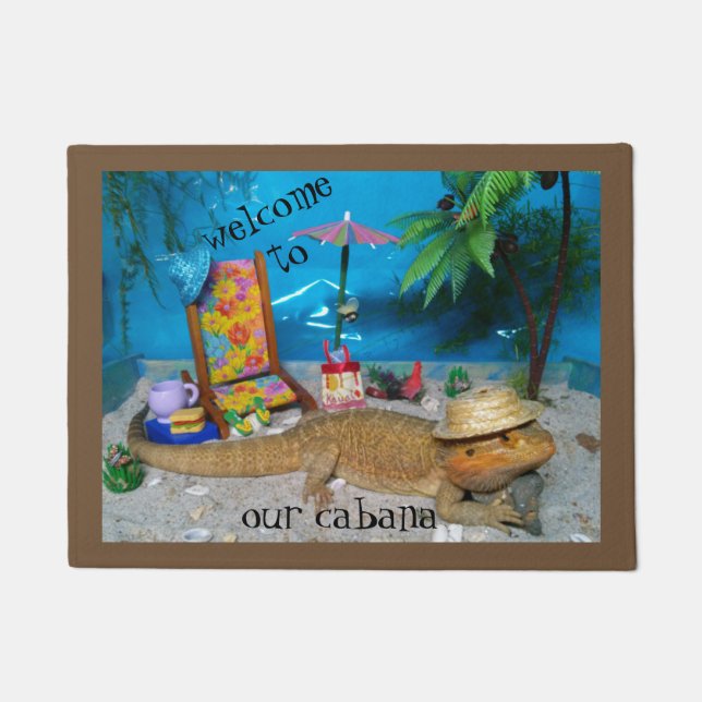 Felpudo Estera de puerta barbuda del dragón (Anverso)