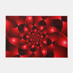 Felpudo Estera de puerta brillante roja del espiral del