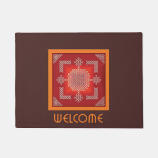Felpudo Estera de puerta Brown Rangoli