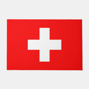 Felpudo Estera de puerta con la bandera de Suiza