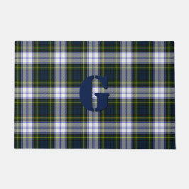 Felpudo Estera de puerta con monograma de la tela escocesa