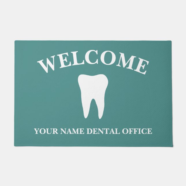 Felpudo Estera de puerta de encargo de la práctica dental (Anverso)