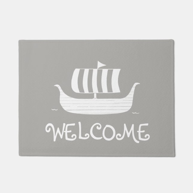 Felpudo Estera de puerta de la lancha de vikingo/manta de (Anverso)