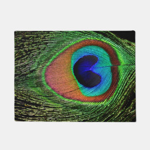 Felpudo Estera de puerta de la pluma del pavo real