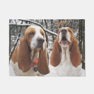 Felpudo Estera de puerta de maderas Nevado de los perros