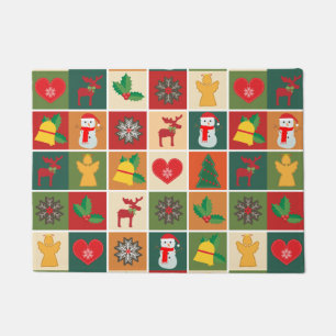 Felpudo Estera de puerta del collage del navidad
