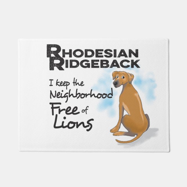 Felpudo Estera de puerta del ridgeback de Rhodesian (Anverso)