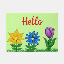 Felpudo Estera de puerta floral bonita del verde del