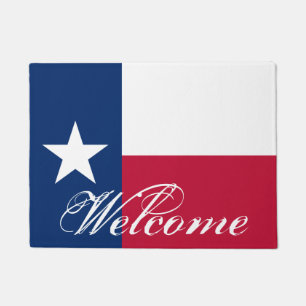 Felpudo Estera de puerta patriótica de la bandera de Teja