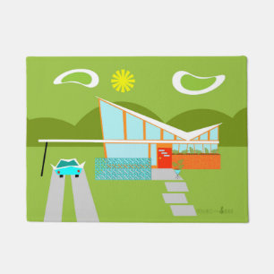 Felpudo Estera de puerta retra de la casa del Palm Springs