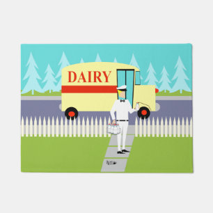 Felpudo Estera de puerta retra del lechero de la pequeña