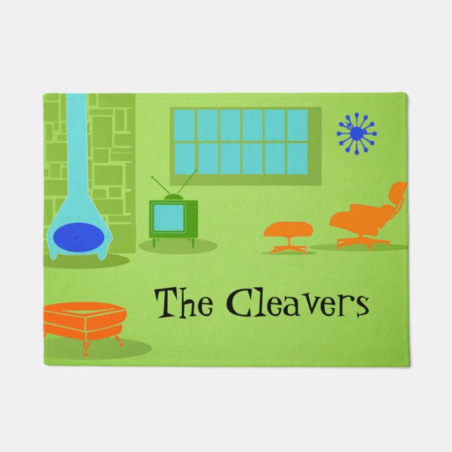 Felpudo Estera de puerta retra moderna de los mediados de (Anverso)