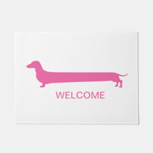 Felpudo Estera de puerta rosada del Dachshund
