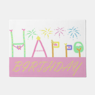 Felpudo Estera del feliz cumpleaños