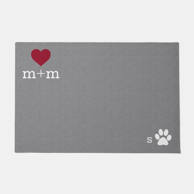 Felpudo Estera gris personalizada del mascota de la (Anverso)