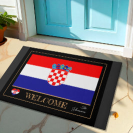 Felpudo Esteras de casa de Croacia, deportes de bandera cr
