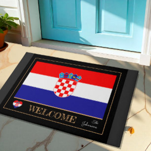 Felpudo Esteras de casa de Croacia, deportes de bandera cr