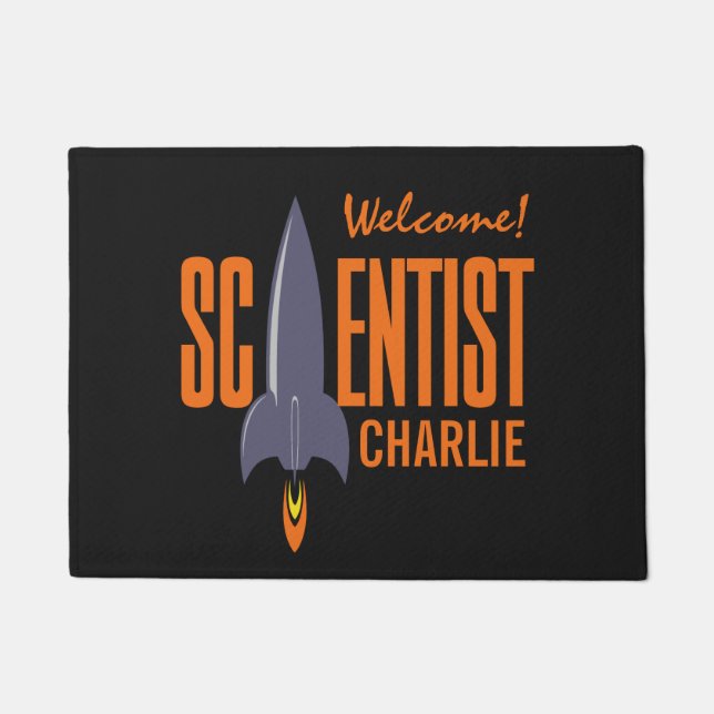 Felpudo esteras de puerta de personalizado de Rocket Scien (Anverso)