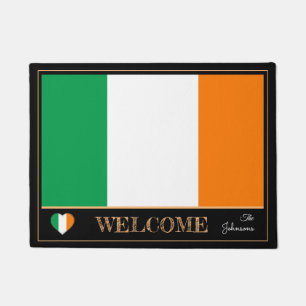 Felpudo Esteras/deportes de la casa con bandera irlandesa 
