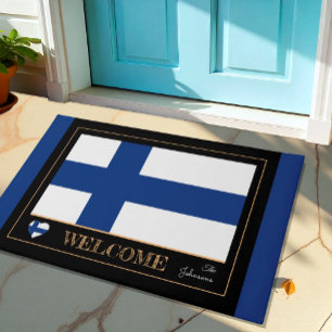 Felpudo Esteras/deportes de la casa de bandera finlandesa