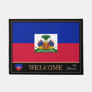 Felpudo Esteras/deportes de la casa de bandera haitiana y 