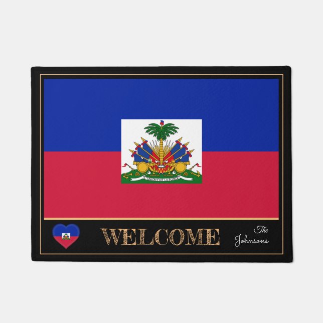 Felpudo Esteras/deportes de la casa de bandera haitiana y  (Anverso)