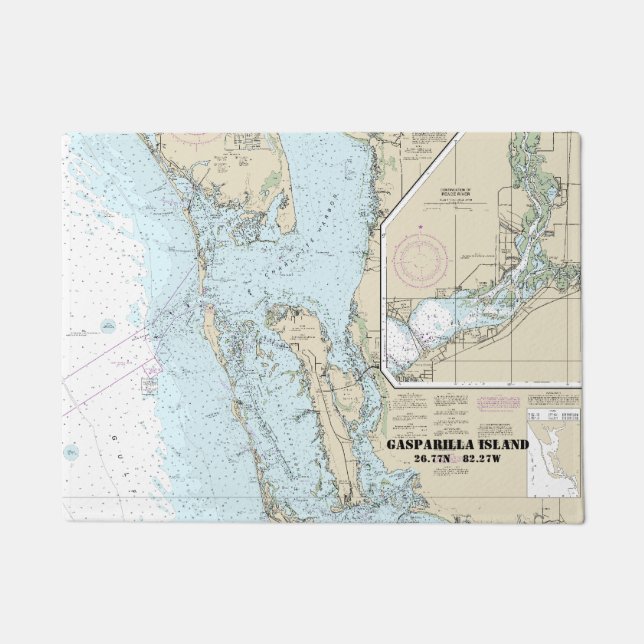 Felpudo Estero Bay a Lemon Bay Nautical Chart 11426 (Anverso)