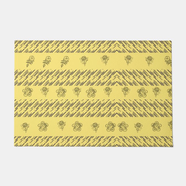 Felpudo Estilizadas franjas azules de la marina e impresió (Anverso)