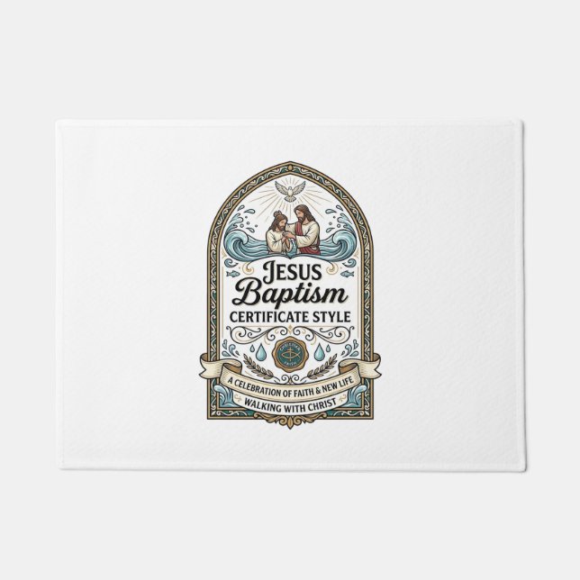 Felpudo Estilo de Certificado de Bautismo de Jesús Certifi (Anverso)