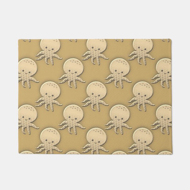 Felpudo Estilo de cosecha Sepia Octopus para bebés (Anverso)
