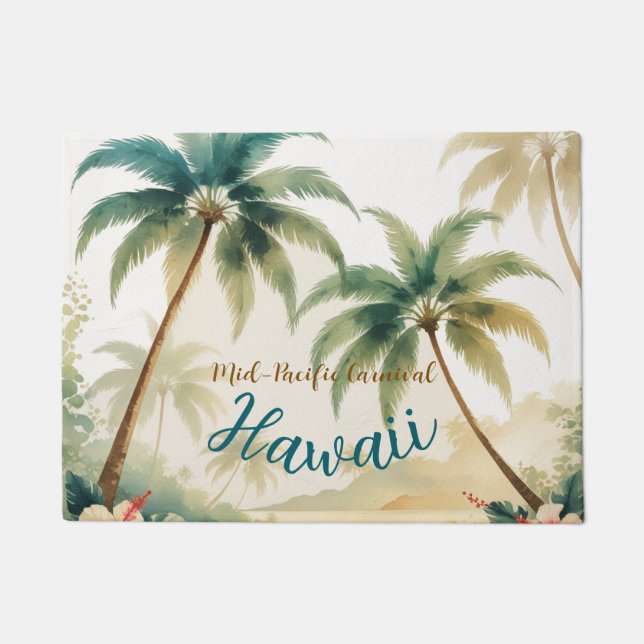 Felpudo Estilo de época Hawai Viajes Honolulu (Anverso)
